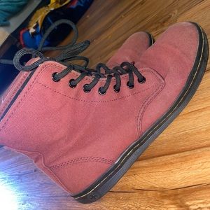 Dr Martens Rare Cherry red Shoreditch canvas shoes size 9 US